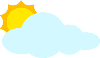 Sun and clouds vector.