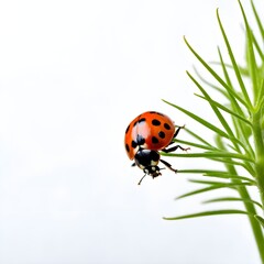 Obraz premium beautiful ladybug on white background