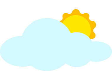 Sun and clouds vector.