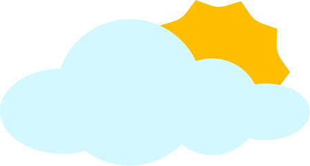 Sun and clouds vector.