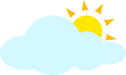 Sun and clouds vector.