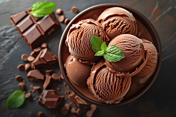 chocolate cake with nuts almonds mint