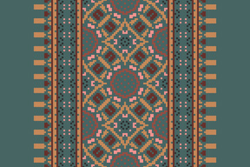 Seamless geometric ethnic asian oriental and tradition pattern design for texture and background. Silk and fabric pattern decoration for carpet, clothing, wrapping and wallpaper