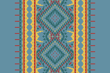 Seamless geometric ethnic asian oriental and tradition pattern design for texture and background. Silk and fabric pattern decoration for carpet, clothing, wrapping and wallpaper