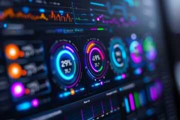 Obraz premium Digital Dashboard with Data Visualizations.