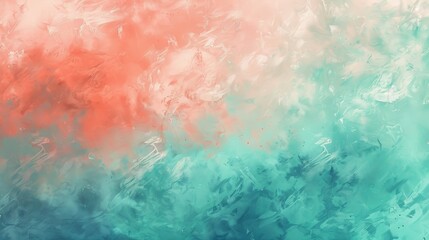 Obraz premium Abstract art featuring soft pastel shades of coral and teal, creating a gentle and calming visual effect.