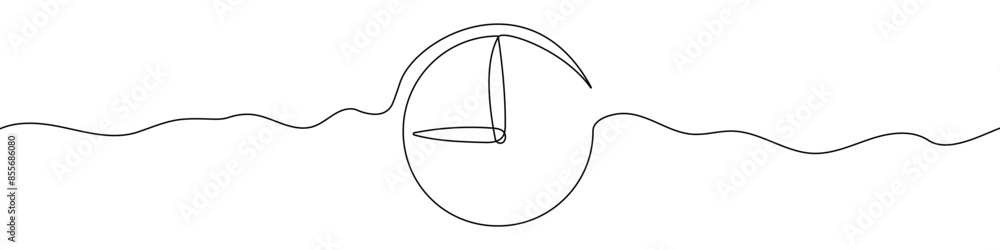 Aufkleber continuous editable line drawing of clock. one line drawing of clock icon. vector illustration. cloc
