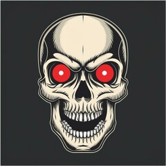 Obraz premium Skull with red eyes 
