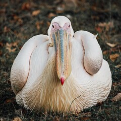 pelican on the grass