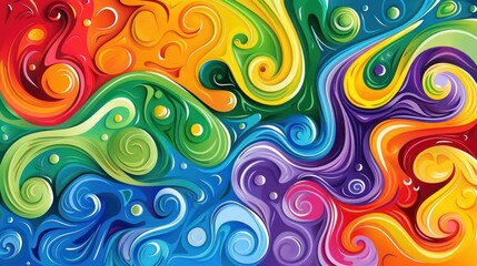 Obraz premium Abstract Swirling Rainbow Pattern