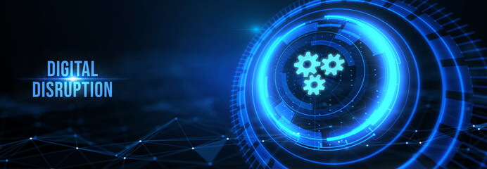 Digital disruption transformation innovation technology business internet concept. 3d illustration