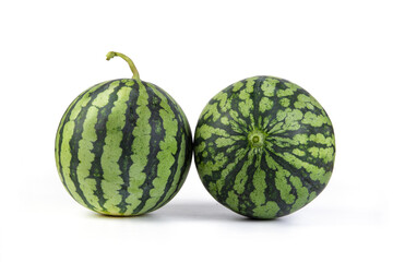 watermelon half isolated on white background.