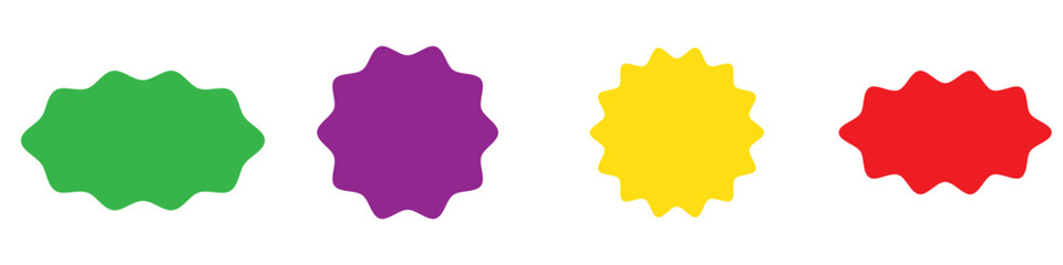 Star burst sticker vector set. Stars collection. Star icons. Starburst flower sale badge. Star blank label, stickers emblem. Shine symbol illustration. Sun ray frames, quality signs, sale icon