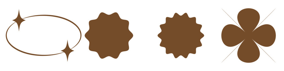 Star burst sticker vector set. Stars collection. Star icons. Starburst flower sale badge. Star blank label, stickers emblem. Shine symbol illustration. Sun ray frames, quality signs, sale icon