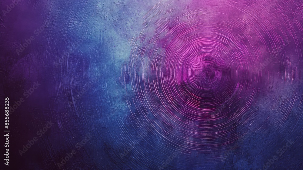 Poster abstract background with a purple and blue circular texture, featuring concentric patterns creating 