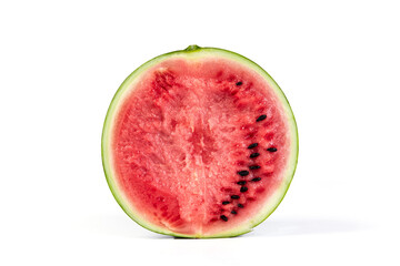 watermelon half isolated on white background.