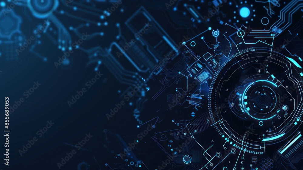 Poster electronic circuit board. technology concept ,microchip cpu processor circuit board. digital line