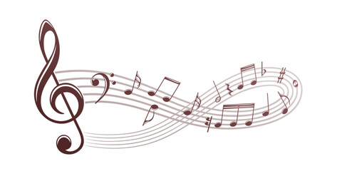The stylized symbol with music notes.
