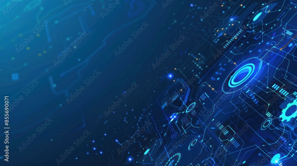 Poster electronic circuit board. technology concept ,microchip cpu processor circuit board. digital line