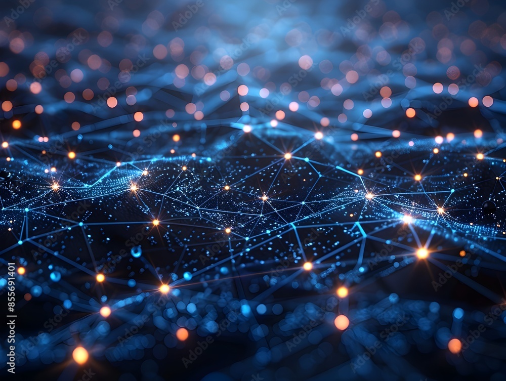 Poster interconnected dark web of cyber network nodes and data flows