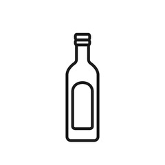 Olive oil bottle flat icon vector illustration isolated on white background. Minimalist outline pictogram for web and mobile application. Flat design style. Editable stroke. Recyclable packaging