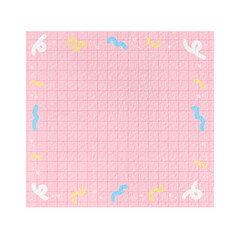 Cute Pink Line Doodle Memo Paper illustration Cute Notepad illustration Blank Note illustration Note Paper Colored Sheet Template