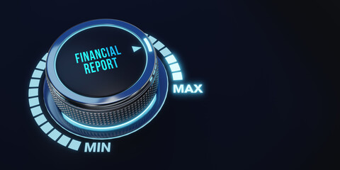 Analyzing financial report data company operations, balance sheet, fintech.  3d illustration