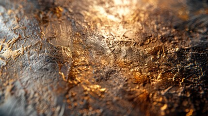 A piece of artwork with a gold and silver texture