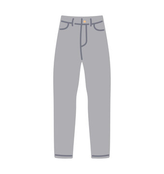 recommend clip art: Fashion jeans trousers, modern jeans pants, denim fabric trousers, cotton clothes, casual women apparel with button and pockets, trendy slim leg wearing flat vector illustration.
                    