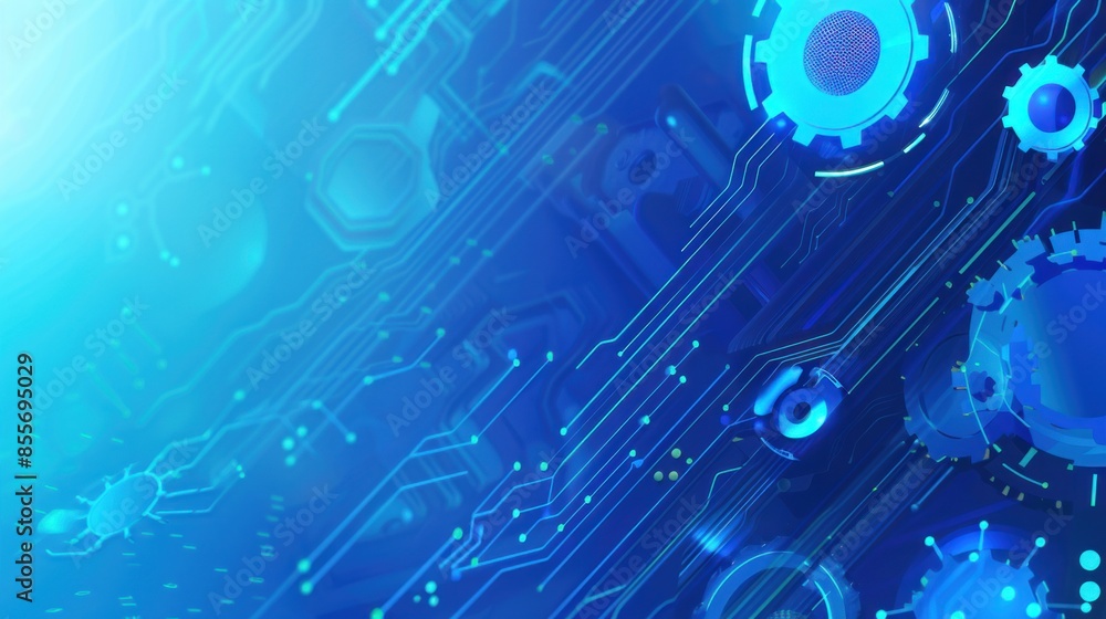 Poster electronic circuit board. technology concept ,microchip cpu processor circuit board. digital line