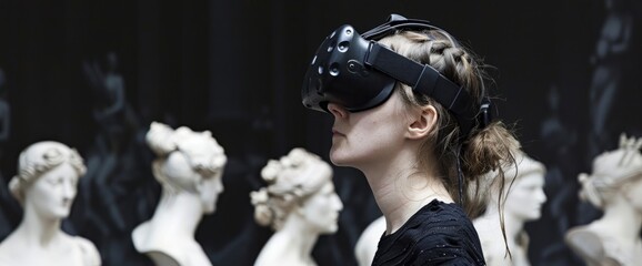 Fototapeta premium A Teacher In A Virtual Reality Art Class, Teaching Immersive Art Experiences And The Integration Of Digital Creation Tools