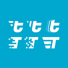 Logo with the letter "T" - The future of news and digitalization. Vector.