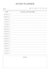 Study Planning Pages, Planner Sheets, Experience the efficiency and structure that the Study Planning Pages Collection brings to your academic life, Responsive with standard paper sizes A5, A4, A3,