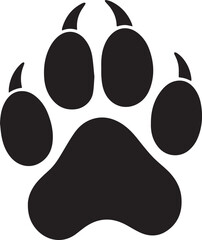 Dog paw silhouette vector art illustration