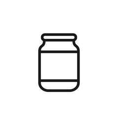 Empty pickle jar icon vector. Food container for canning. Conservation symbol on white background. Flat design style. Isolated on white background. For websites and interfaces. Editable stroke