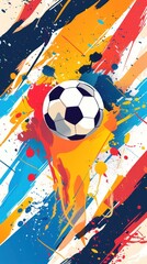 football poster design with flat design illustration