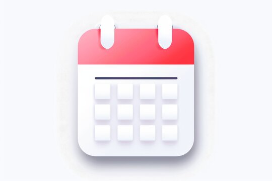 Minimalist calendar app icon with a red header and event indicators