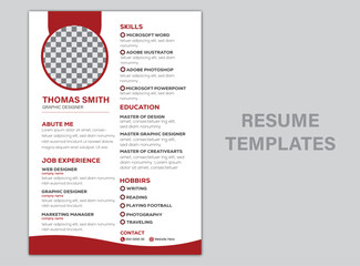 Resume Layout with Red Accents.
Modern Minimalist Resume and Cover Letter Layout
