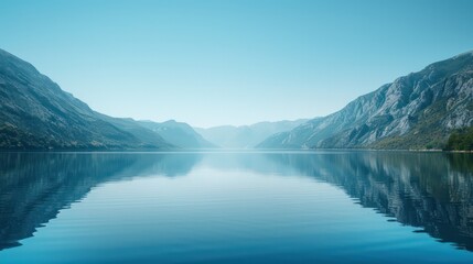 A beautiful lake with mountains in the background