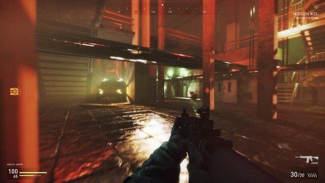 Playing a single player campaign in the new army combat game. Playing a difficult defuse the bomb challenge in the combat game. Playing a deactivate the bomb shooter combat game mission. FPS.