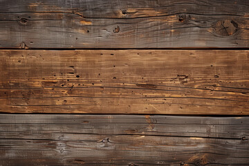 Fototapeta premium Background of old brown boards with visible grain and damage.