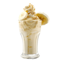 vanilla ice cream with bananas isolated png transparent background