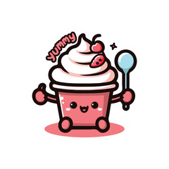 Yummy Food Logo Design Kawaii Style