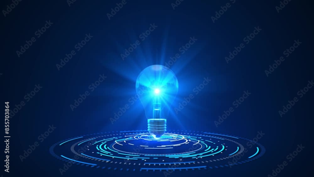 Poster artificial intelligence line dots light bulb background. digital technology creative ideas. network 