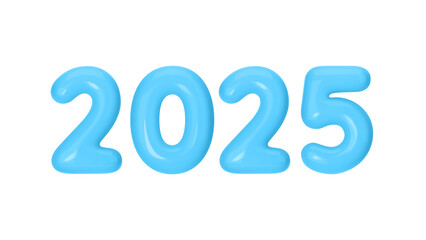 Happy New Year 2025 - 3D Render with Vibrant Blue Balloons. Vector Illustration for Sale
