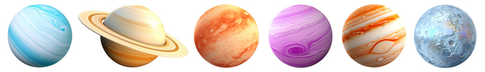 Obraz premium 3d planet png element set on transparent background