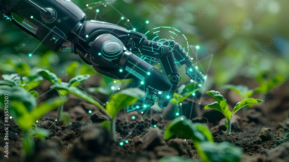 Aufkleber autonomous ai powered farm optimizing crop growth and resource management
