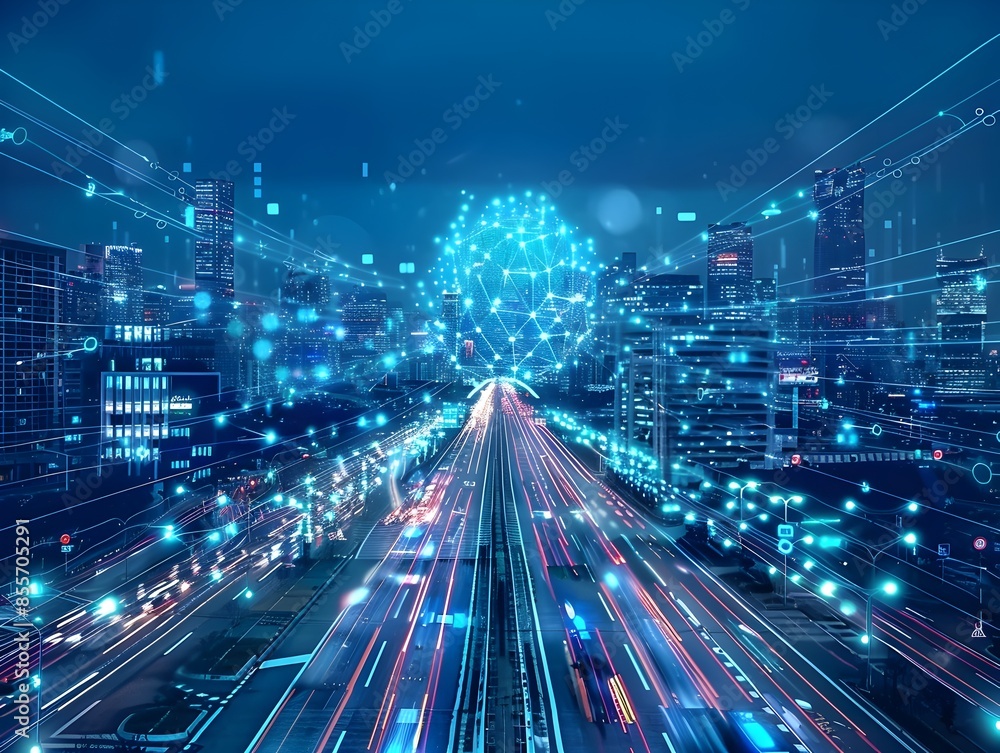 Poster efficient ai powered smart city infrastructure optimizing utilities and transportation