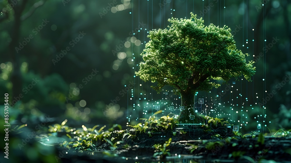 Poster digital ecosystem monitoring and improving environmental conditions with artificial intelligence