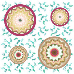 seamless pattern with flowers and birds